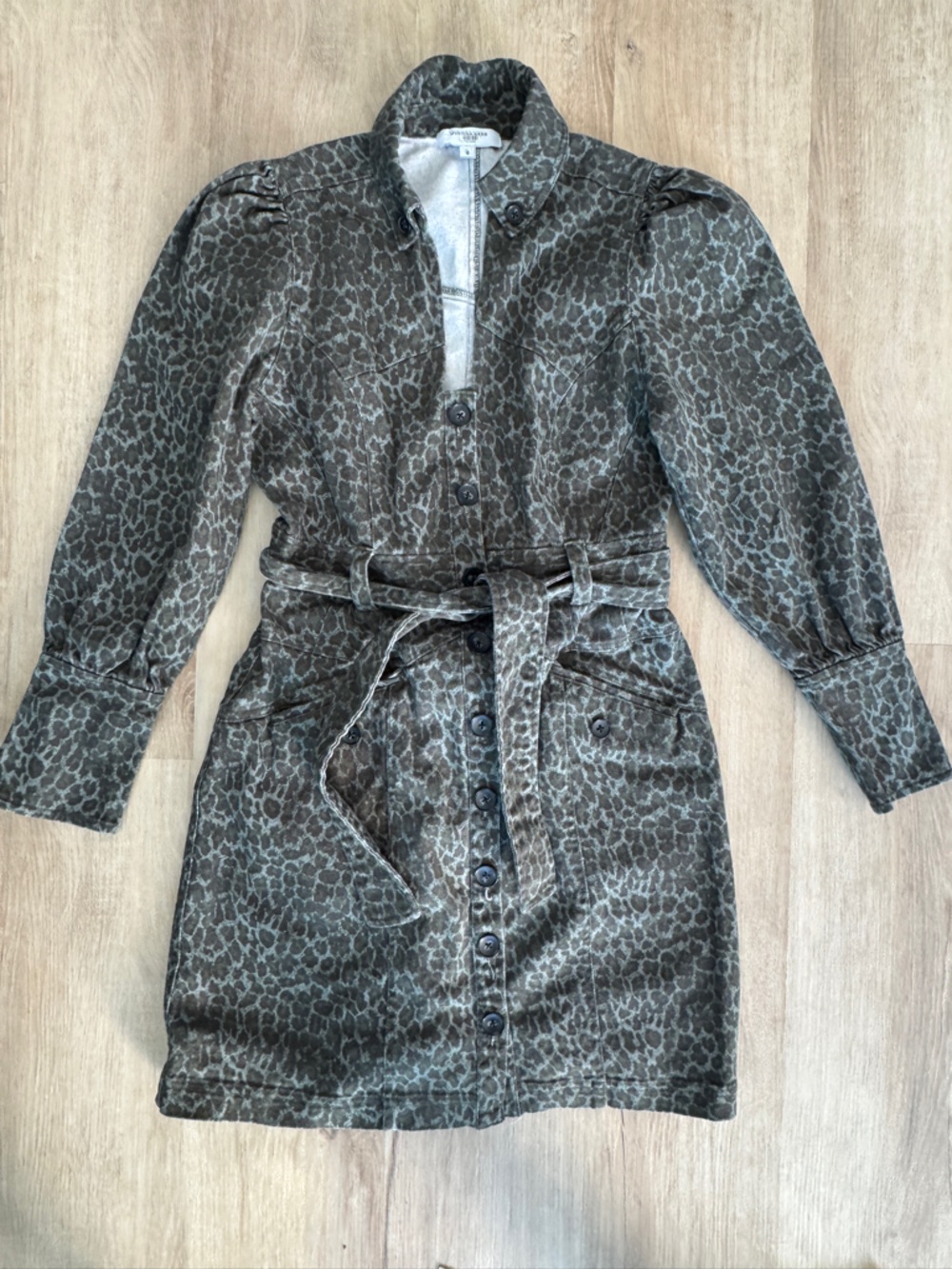 Marissa Webb MERA LEOPARD PRINT CANVAS MINI DRESS sz 8 - Picture 2 of 10